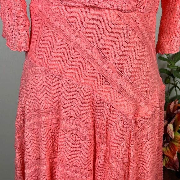 Rabbit Rabbit Rabbit Peach Asymmetrical Dress Size 10P - Picture 4 of 10